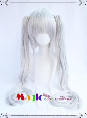 高档现货 美少女万镜 篝之枝雾 双马 尾款 萝莉COS假华发 银白色