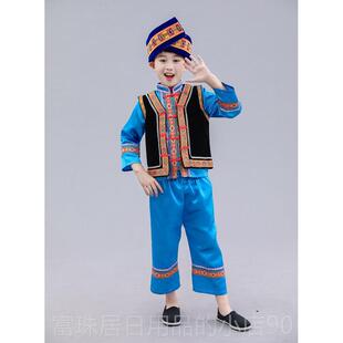 高档款畲族少数民新族服儿童蹈苗族演出服云南装女童民族舞表演三