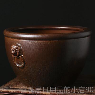 高档景乌德盆镇陶瓷鱼缸办公室客厅金摆件水缸庭院大缸养鱼锦鲤缸