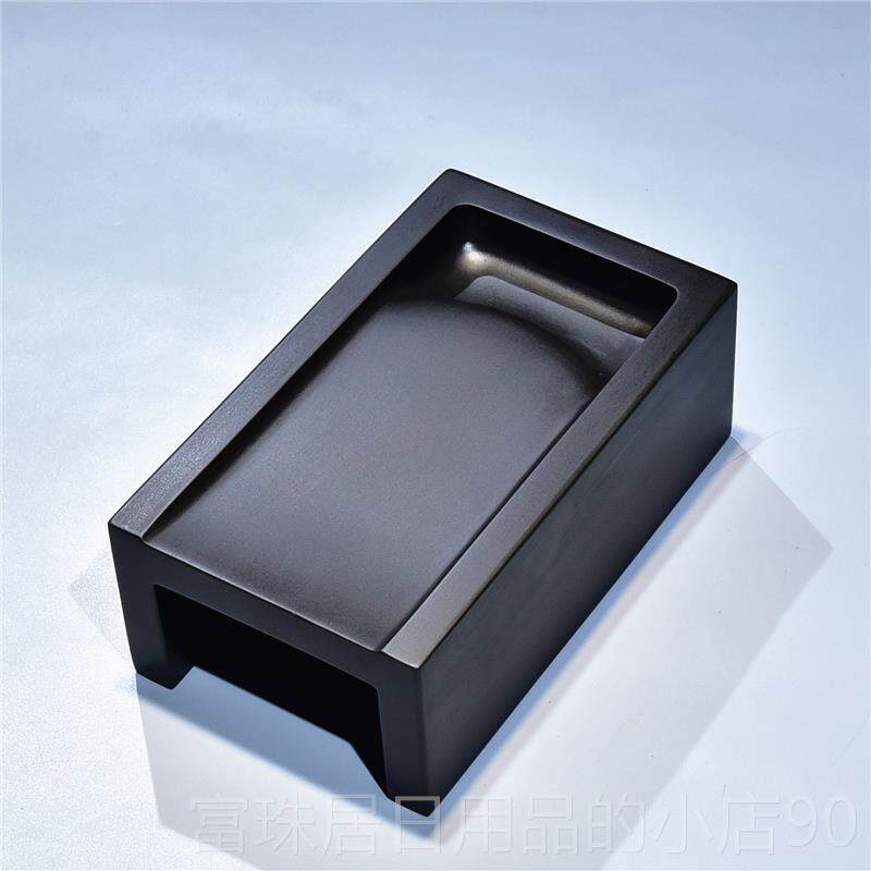 高档品国家非遗/宋式抄手石砚/手工长方素池砚精龙尾坑山原老砚台图片
