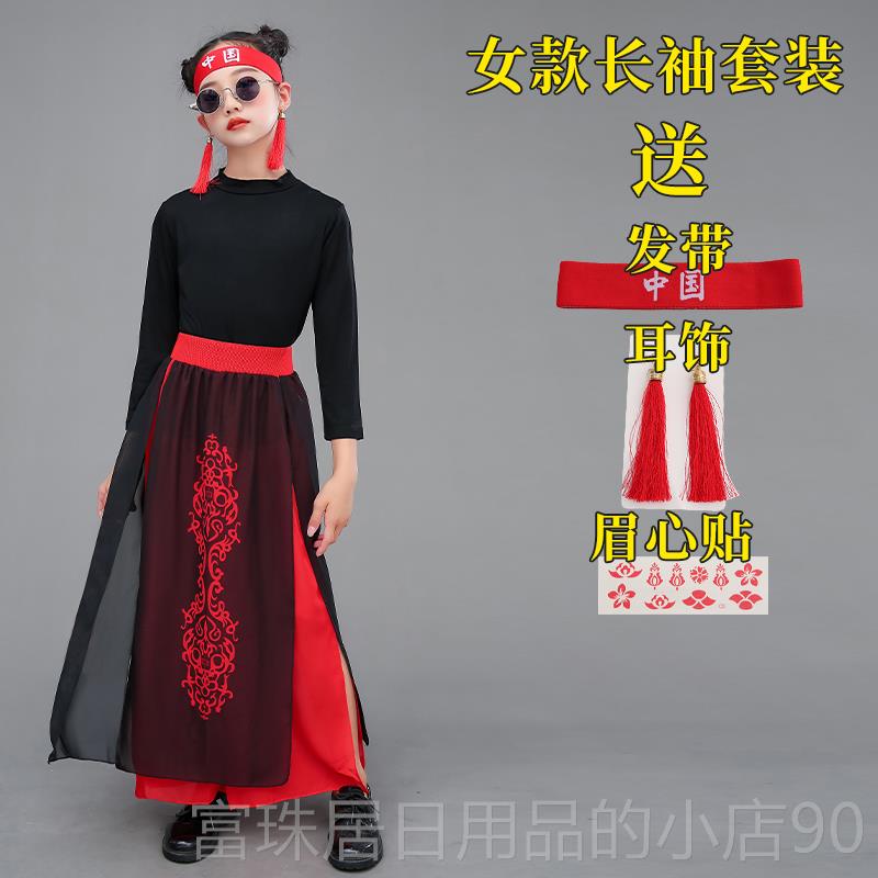 高档壮雪龙出吟表演服儿童国潮古风舞蹈国风扇子舞演出志少年行演