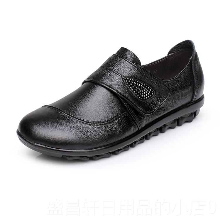 高档妈妈真牛皮平跟鞋33妈码妈平底小码中老年女鞋牛鞋皮鞋女单鞋