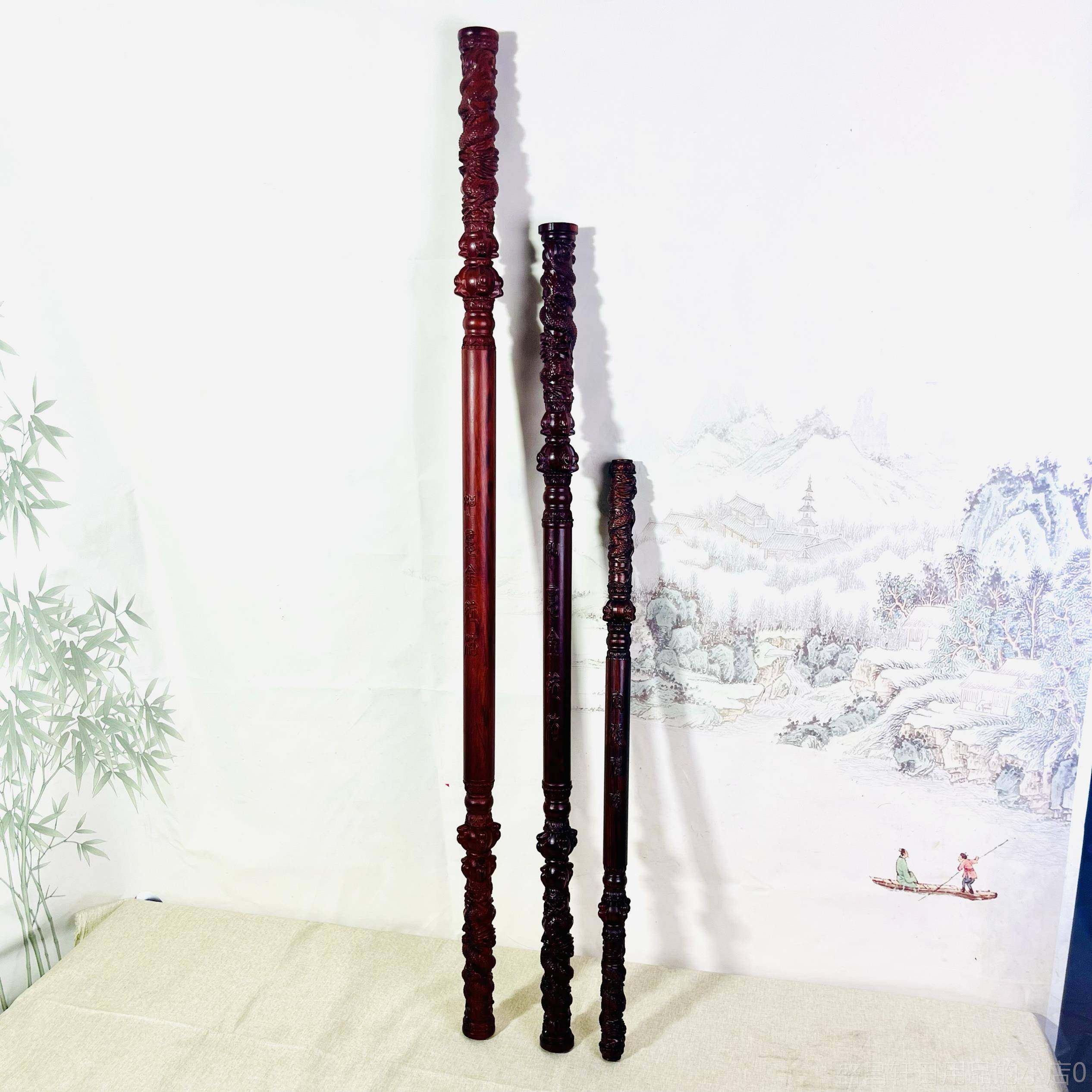 高档紫檀木神话紫悟空如意金箍棒一比一檀材质黑模型办儿童玩具手