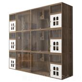 高档猫别墅用实木猫笼室内猫柜猫舍家猫屋笼豪华钢化玻璃多猫咪别