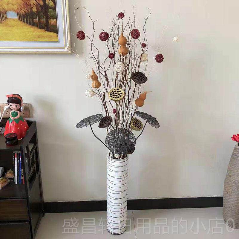 高档干 干枝装饰客厅落地干 干燥瓶花瓷玄关居家龙柳插花天然干