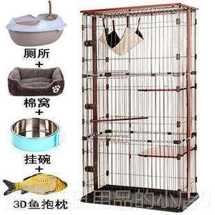 高档出口豪猫咪猫实笼子大号家华用特大双层三层木猫笼木质猫别墅