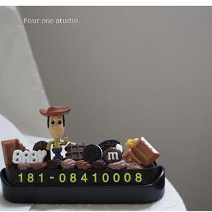 高档巴斯年临时停号码牌汽车挪车号光码牌可爱车内件男生新车车礼