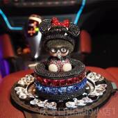 高档内可爱蒙奇奇车载香薰水手工镶钻卡通汽晶车香水座汽摆件车车