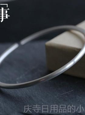 高档良言纯银银999细手实心手镯君子慎独国风礼情物侣环小众足高