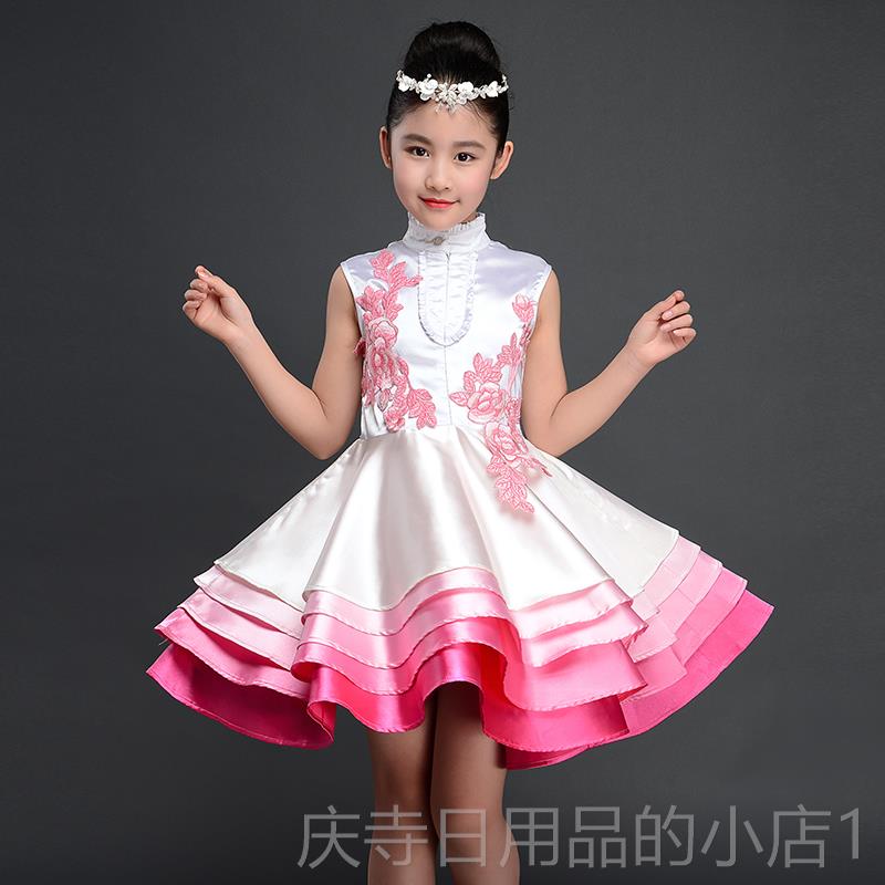 高档国诗庆儿演蓬童大合唱出服公主蓬纱裙中小学生歌朗诵舞蹈表演