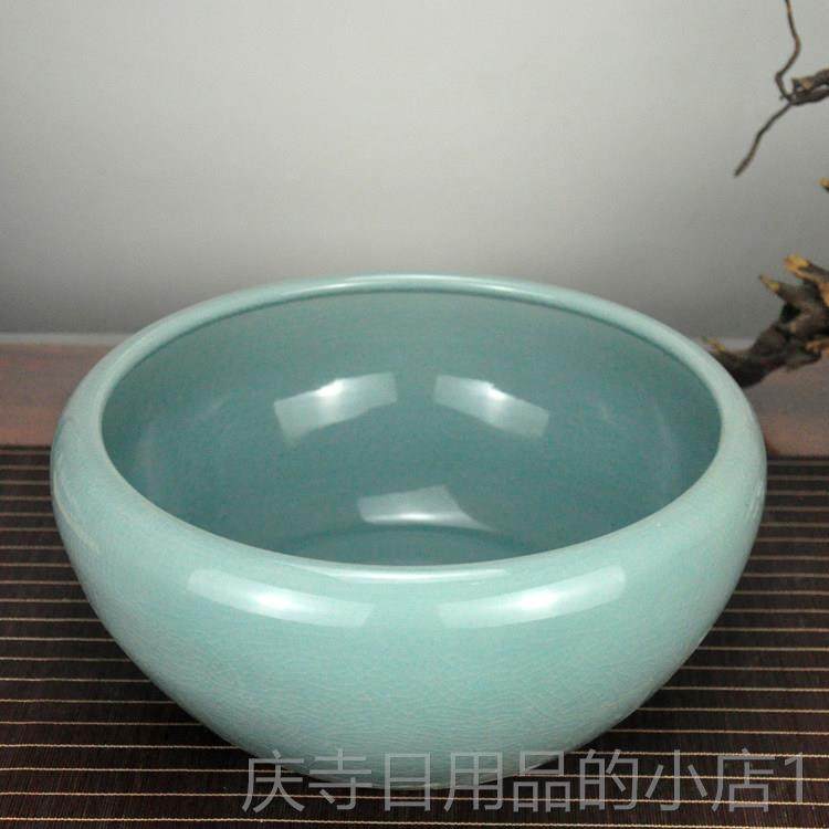 高档景德器官金窑裂纹釉水盆养陶瓷鱼缸仙乌龟睡莲家用大中国风镇
