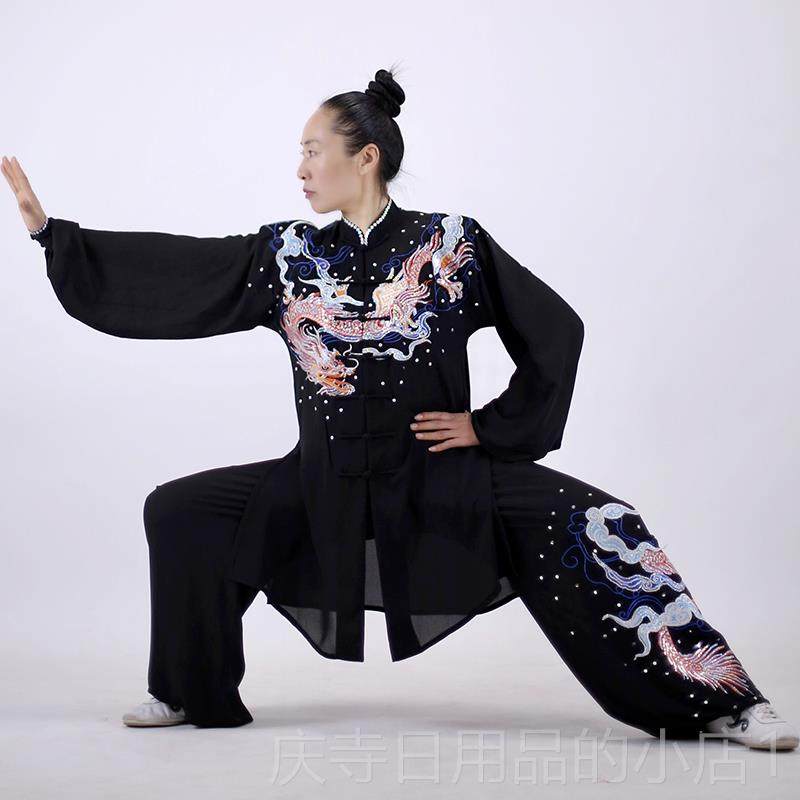 高档马蕾太新款表演型服演出服极加长版团队个比赛服贴纱绣蛟人龙