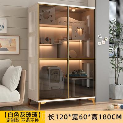 高档用电动猫砂盆专用实由木笼家室猫内超大自空间猫屋猫窝猫柜猫