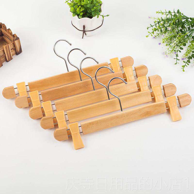 高档服装专用日泰实木木制无人裤架裤夹木质家用痕晾衣架夹子晒裤图片