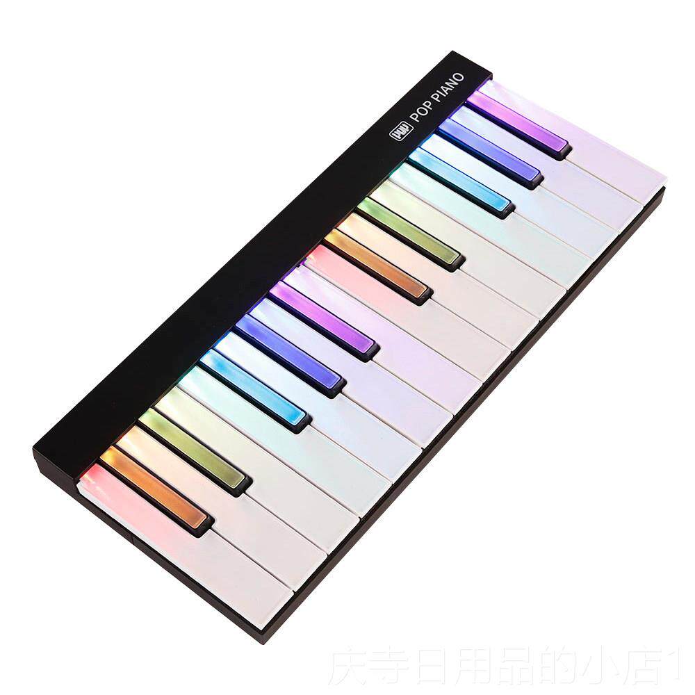 高档泡泡初便携式智数能学码音乐折叠midi键盘彩虹电子钢琴灯光者