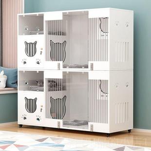 高档猫墅实木笼猫寄养柜猫繁子宠物店展示别柜猫房全景猫舍猫育笼