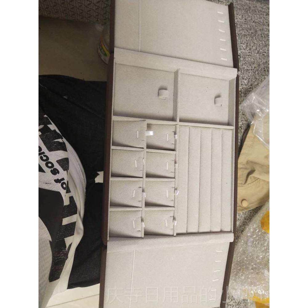 高档高 镯新品双开戒指包咖档色手耳钉 坠挂件饰品盒首吊饰收纳展