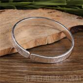 正品 足银锤纹纯纯手工手打定制敲精致锤子999银男女情侣款 银镯磨