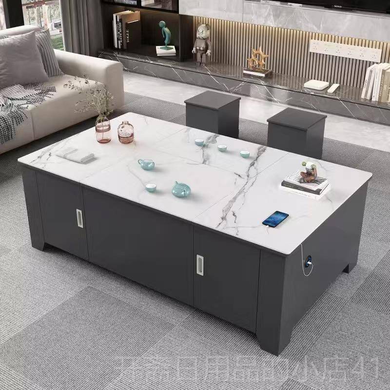 正品岩板厅可升降餐两用功能一体客家用高级智能功夫茶台多茶桌桌