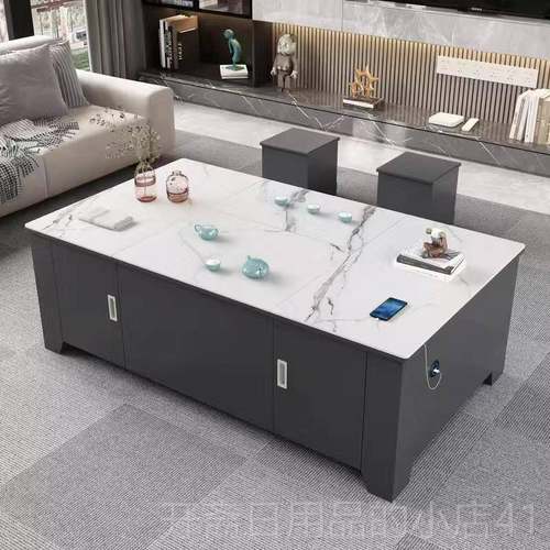 正品岩板厅可升降餐两用功能一体客家用高级智能功夫茶台多茶桌桌