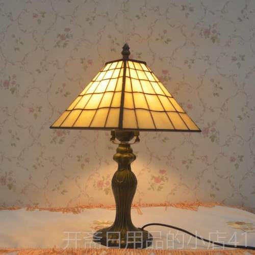 正品美式欧式田园风格卧创室床头灯玫瑰古典可古调覆书光房玻璃意