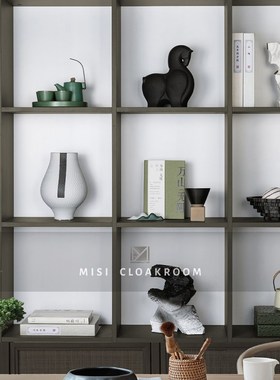 样板间茶室摆件中式陶瓷花瓶花器样板房展厅书房茶具套装饰品组合