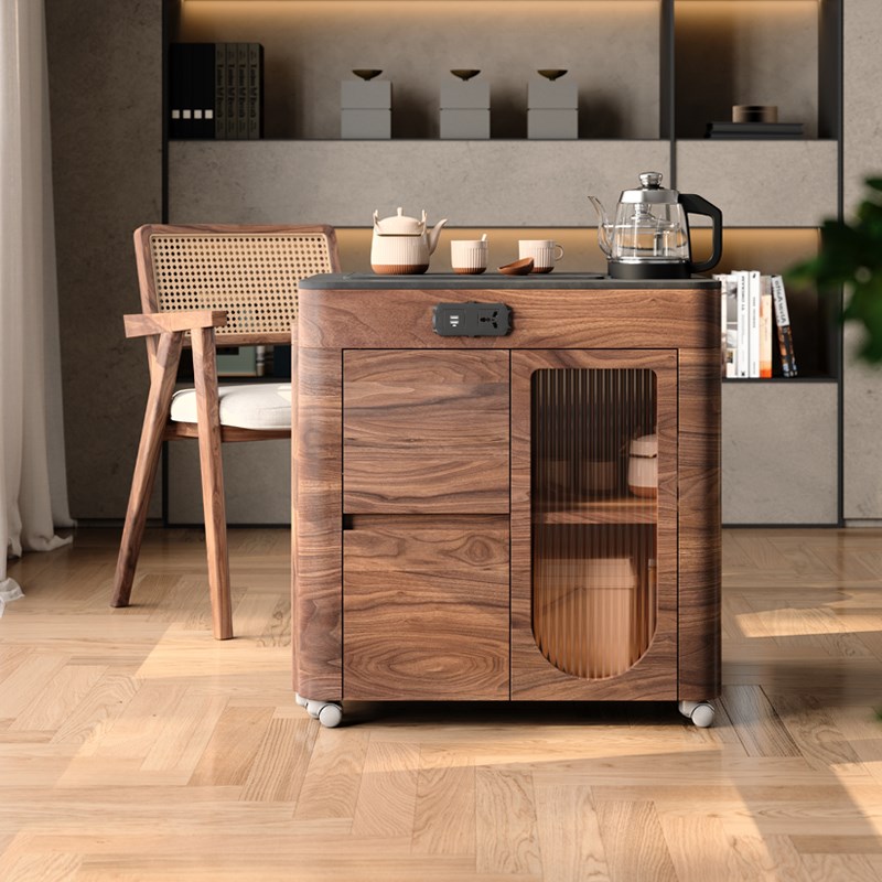 木胭脂 茶语可伸缩阳台茶车小型实木茶桌功夫茶家用可移动茶台