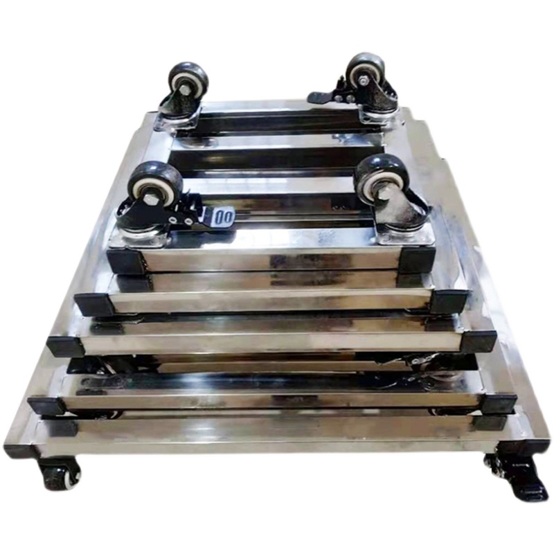 不锈钢花盆托盘底座支撑垫高置物杂物架方形多功能带轮可移动定制