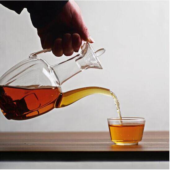 仿宋点茶执壶耐热仿古瓜楞壶 可电陶炉加热耐高温玻璃茶汤瓶 酒壶
