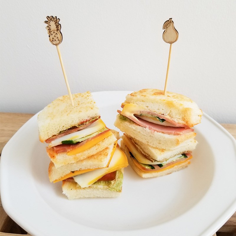 穆尼生活馆 一次性卡通竹签 创意甜品蛋糕水果签 可爱果叉套装