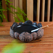 创意家用茶几复古摆件 饰茶楼荷花个性 中式 大号烟灰缸书房客厅装