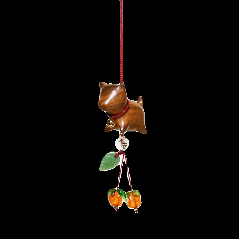 木质小挂件汽车挂件绿檀木雕刻小奶狗汽车挂件手把件黑檀创意家居