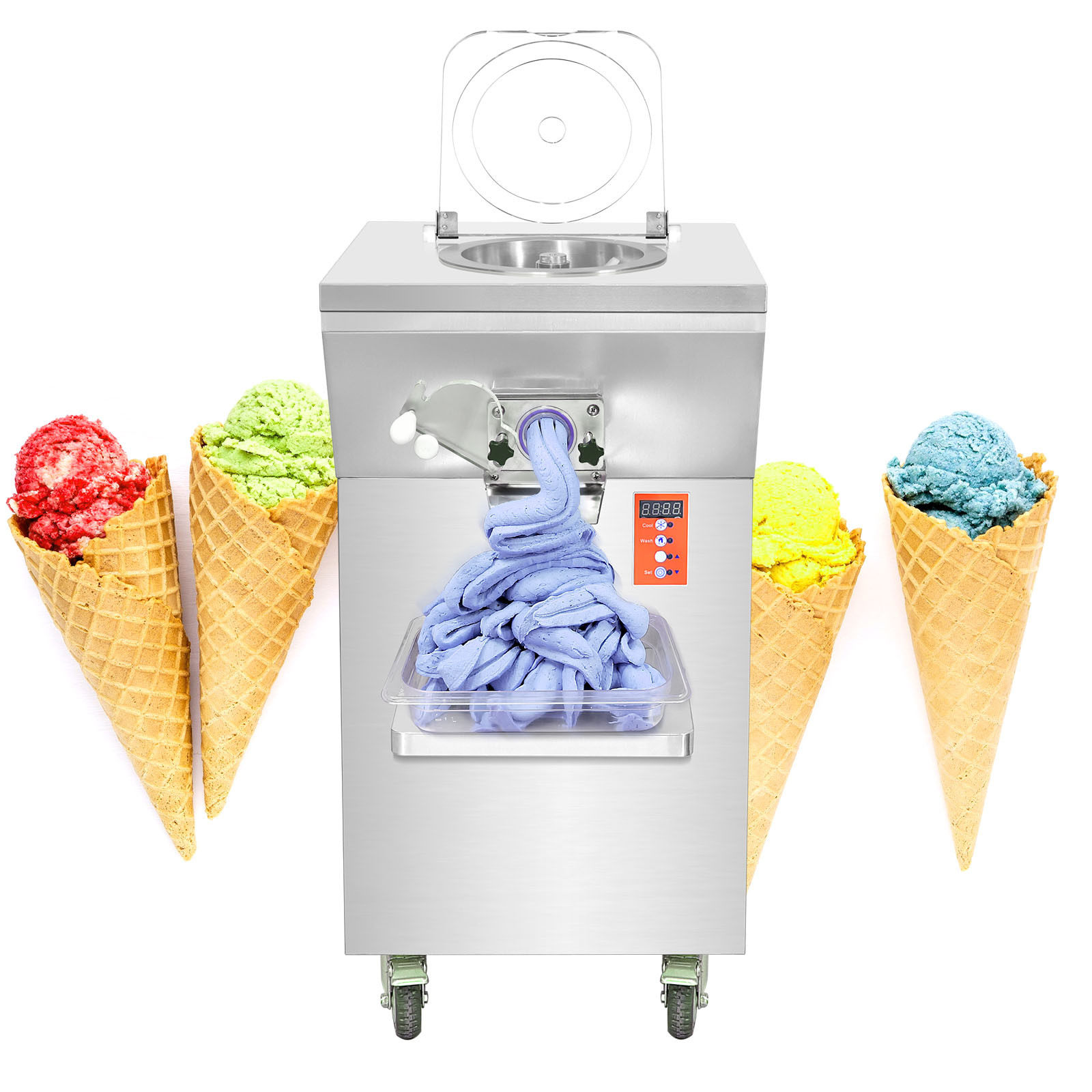 立式不锈钢冰激凌机 硬冰激凌冰淇淋雪糕机 咖啡厅冷饮店冰激凌机