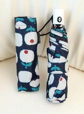 高档韩国五折chci花遮阳伞in抗UV遮阳伞晴雨两用小防晒黑胶sUPF50