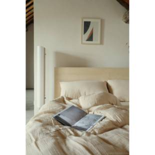 高档人直物全棉水洗三层纱四件棉套柔软亲裸睡肤纱纯色简约北欧风