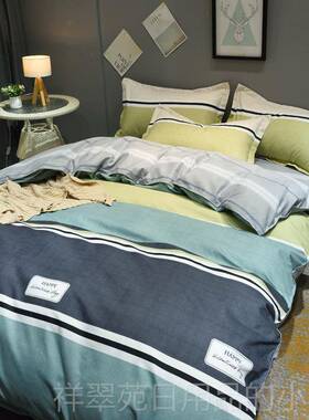 高档冬季加厚简床上品四件套全棉纯棉床单被套单双用人18床.上4件