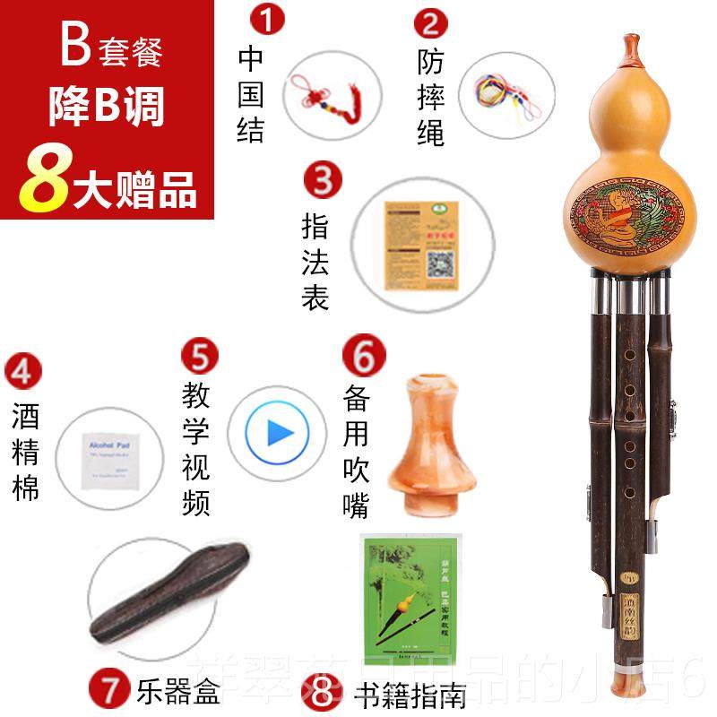 高档紫竹胡葫芦丝乐器初学c调降入b调儿童初学者学生成人乐器芦门