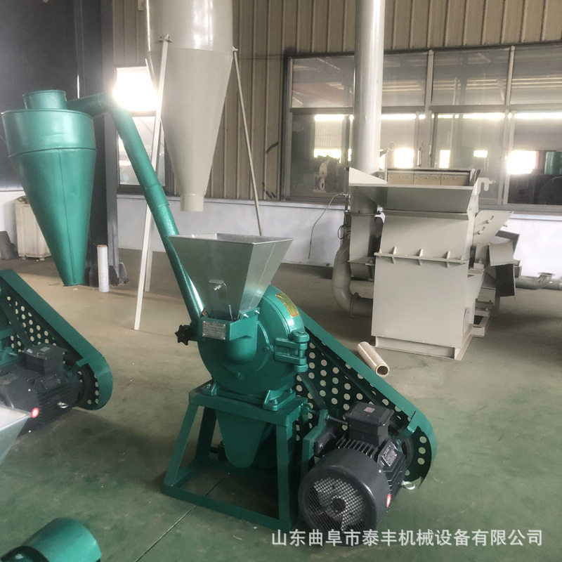 自吸玉米粉碎机磨粉磨饲料磨面家用两相三相小型粉碎机