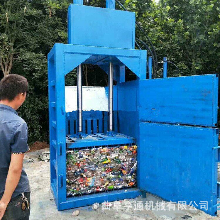 双缸80吨塑料瓶打包机易拉罐压缩打包机立式黄皮纸液压打包机