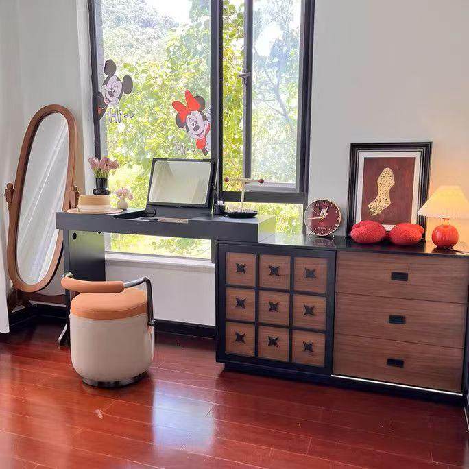 翻盖镜子梳妆台斗主卧室复古风伸缩转角床尾柜化妆桌翻盖式梳妆台,五金/工具,五金工具箱/五金收纳箱,淘宝优惠券,粉丝福利购,淘宝优惠卷