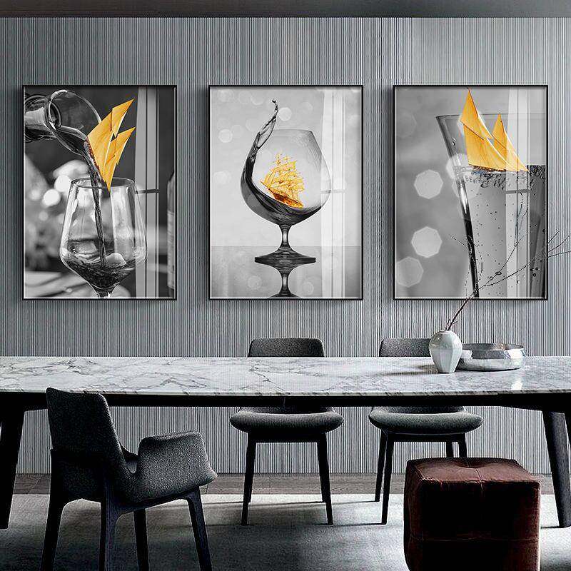 餐厅装饰画现代简约饭厅挂画三联画高脚酒杯墙面厨房壁画餐桌红酒,鲜花速递/花卉仿真/绿植园艺,割草机/草坪机,淘宝优惠券,粉丝福利购,淘宝优惠卷