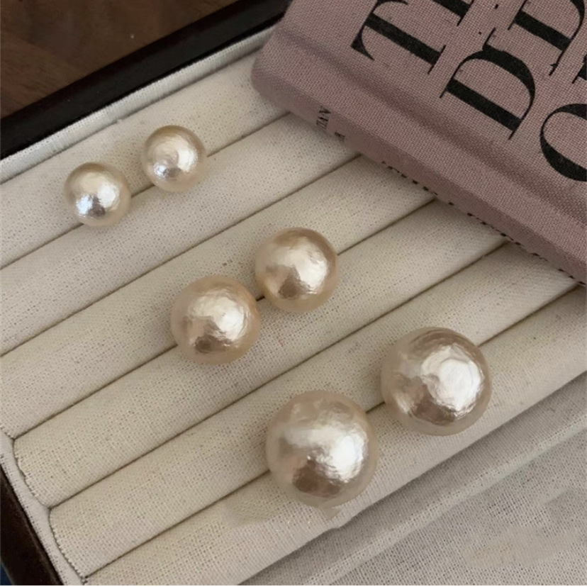 mona同款耳环新疆棉花大珍珠复古