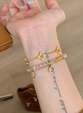 事事顺意白水晶盘缠手链清冷感