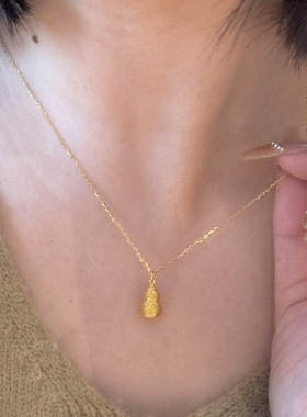 爆闪金丝小葫芦吊坠古法重工拉丝