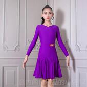 正品 装 QVEi企女魅功儿童拉丁舞赛服高级表演出练套专业标准比赛规