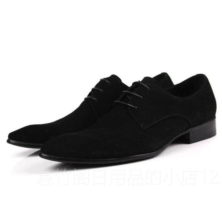 正品闲春季磨英伦砂皮男鞋一脚蹬松紧口商休务 鞋反绒尖头皮鞋真