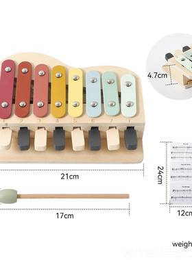 正品木质益智音乐玩琴具手敲琴宝宝八童音具琴玩具婴儿玩钢儿早教