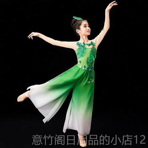 正品六一童古典舞儿演出服飘茉莉花扇子舞套装女童表逸民族舞演蹈