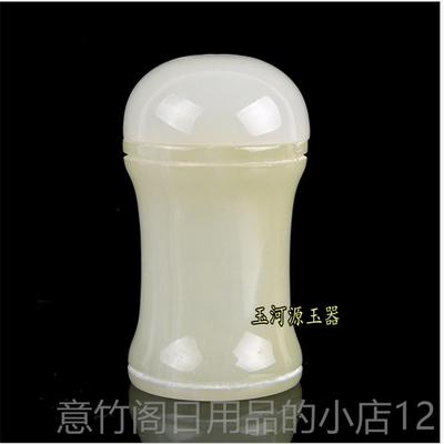正品迷你牙牙签盒子天阿然石头富汗白玉石玉雕筒石制签罐带盖无缝