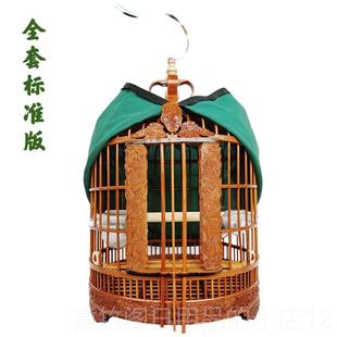 画眉制隔斗八哥鹩哥大小号竹鸟 上鸟市老竹料竹画 正品 2笼020新款